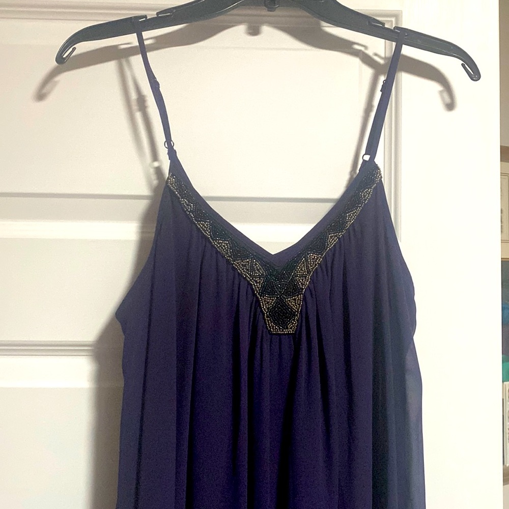 Express navy blue/purple dress with beaded top